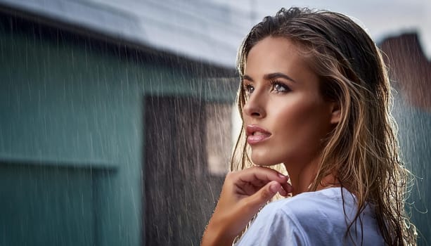 pretty young woman , AI generated image