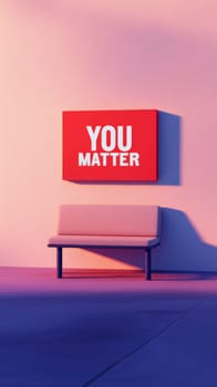Sign with motivational message You Matter on color background, AI generated