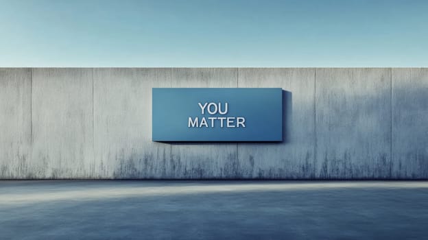 Sign with motivational message You Matter on color background, AI generated