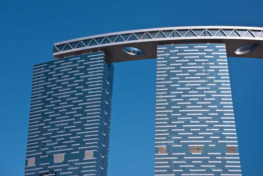 ABU DHABI, UAE - DECEMBER 24: Abu Dhabi The Gate Towers skyscrapers on December 24, 2014. United Arab Emirates