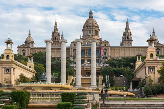 SPAIN, BARCELONA - SEPTEMBER 13: The National Art Museum of Catalonia in Barcelona on September 13, 2015