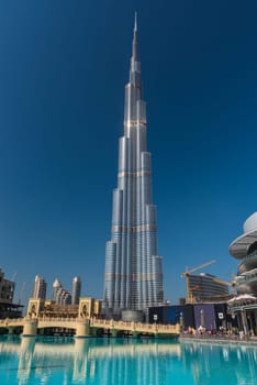 DUBAI, UAE - JANUARY 02: Burj al Khalifa, the tallest building in the world on January 02, 2015 in Dubai, United Arab Emirates