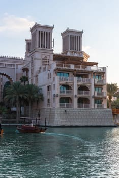 UAE, DUBAI - DECEMBER 28: view of Madinat Jumeirah hotel in Dubai on December 28, 2014