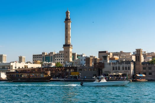 UAE, DUBAI - DECEMBER 27: traditional arabic boats at Dubai creek on December 27, 2014
