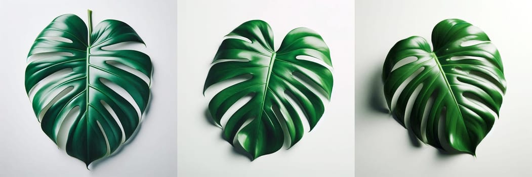 monstera deliciosa leaves isolated