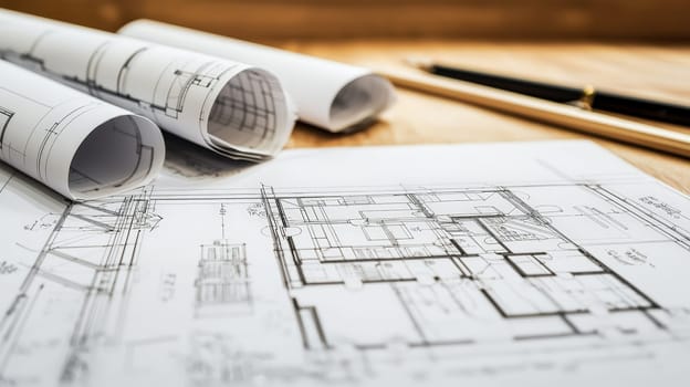 This image showcases a meticulously arranged collection of building plans, encompassing a variety of architectural drawings. The ensemble includes conceptual sketches, detailed floor plans, elevation drawings, structural designs, sections, and specialized drawings for landscape, electrical, and plumbing. Each plan is vividly illustrated, offering insights into the intricacies of architectural design and planning. Ideal for students, professionals, or anyone interested in the field of architecture, this compilation highlights the detailed work that goes into creating functional and aesthetically pleasing spaces.