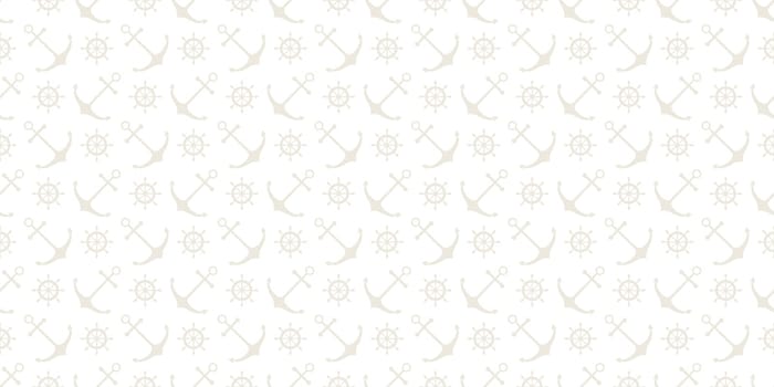 Nautical seamless pattern with ship wheels and anchors. Vector illustration