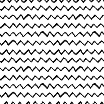 Seamless chevron pattern. Hand painted with oil pastel crayons. Black stripes on white background. Design element for printables, wallpaper, baby shower invitation, birthday card, scrapbooking etc.