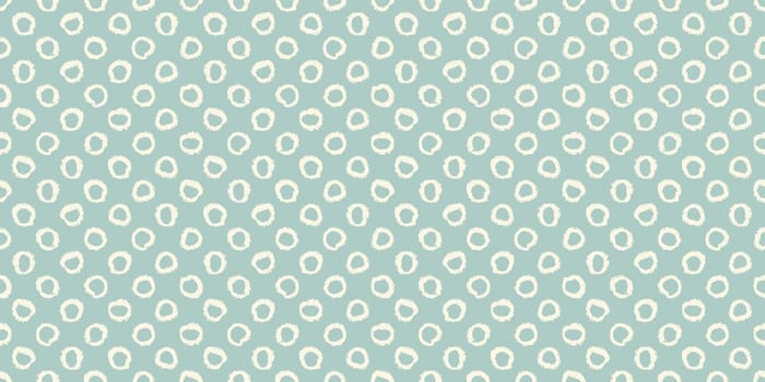 Polka dot seamless pattern with hand painted circles. Vector illustration
