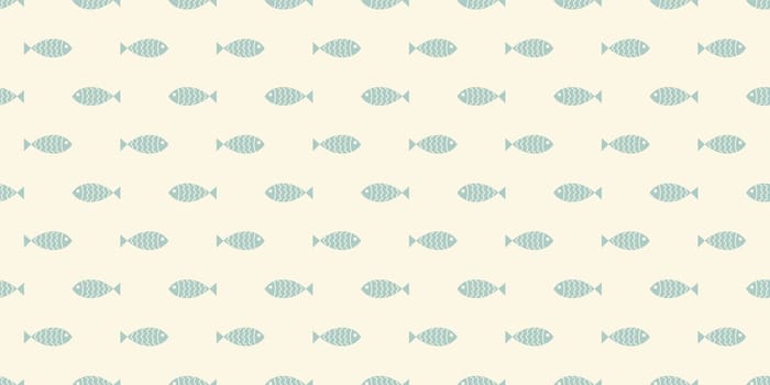 Nautical seamless pattern with swimming cartoon fish. Vector illustration