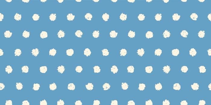 Polka dot seamless pattern with hand painted circles. Vector illustration
