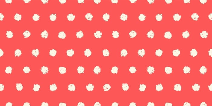 Polka dot seamless pattern with hand painted circles. Vector illustration