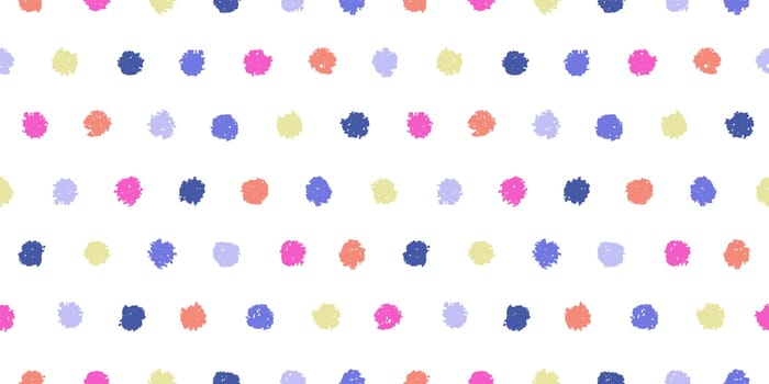 Polka dot seamless pattern with hand painted circles. Vector illustration