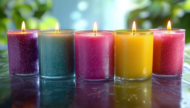 Colorful Aromatic Candles, Relaxation and Home Decor