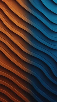 Abstract background of flowing blue and orange waves. Concept of modern design, dynamic, contrast.