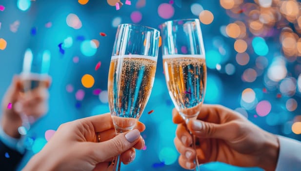 Celebrating with Champagne, Toast to New Year's Eve Festivities