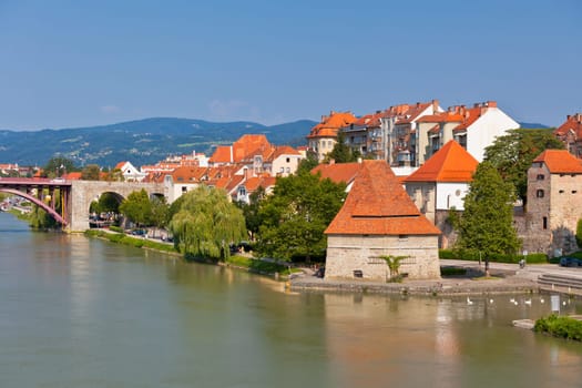 Skyline of Maribor city in the sunny day, Slovenia