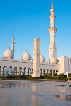 View of famous Sheikh Zayed White Mosque in Abu Dhabi, UAE