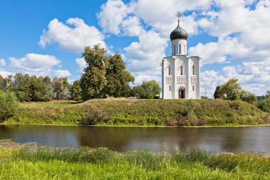 Church of the intercession on the Nerl river in Russia the village Bogolyubovo