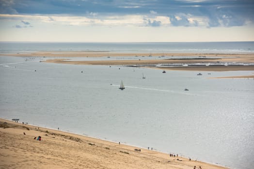 View of The Arcachon Bay and The Duna of Pyla, Aquitaine, France