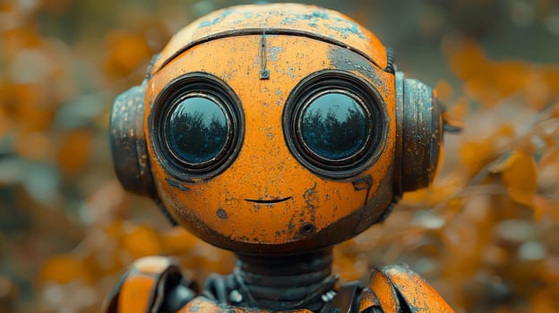 This captivating image features a friendly-looking robot with expressive eyes and a human-like face. Its warm demeanor and approachable design invite interaction, reflecting the growing integration of artificial intelligence into everyday life. The robot's features blend technology with a sense of humanity, making it an engaging representation of the future of companionship and innovation.