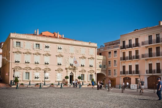 MONACO, MONACO - JUNE 14: Prince's Palace of Monaco square in old town Monaco on June 14, 2015