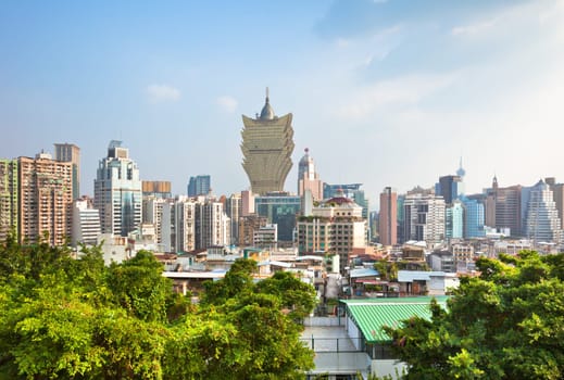 MACAO, MACAO - SEPTEMBER 28: Macao Downtown cityscape skyline view on September 28, 2012
