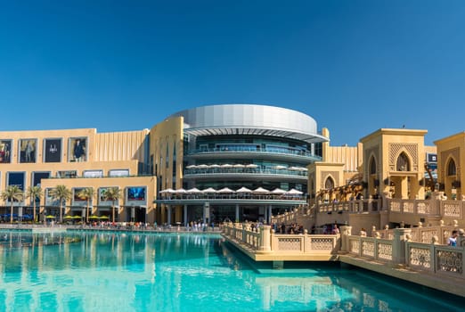 UAE, DUBAI - JANUARY 02: Dubai shopping mall exterior on January 02, 2015 in Dubai, United Arab Emirates