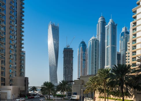 UAE, DUBAI - DECEMBER 31: view of Dubai Marina, United Arab Emirates on December 31, 2014