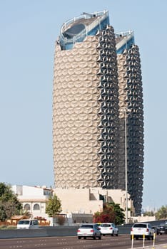 ABU DHABI, UAE - DECEMBER 24: View of The Al Bahr towers in Abu Dhabi on December 24, 2014. United Arab Emirates