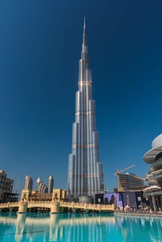 DUBAI, UAE - JANUARY 02: Burj al Khalifa, the tallest building in the world on January 02, 2015 in Dubai, United Arab Emirates