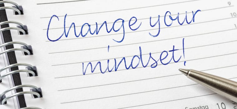 Change your mindset written on a calendar page