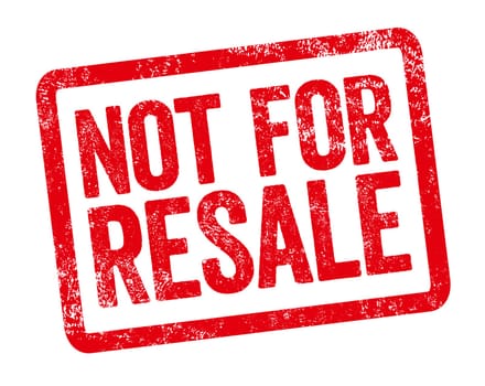 Red stamp on a white background - Not for resale