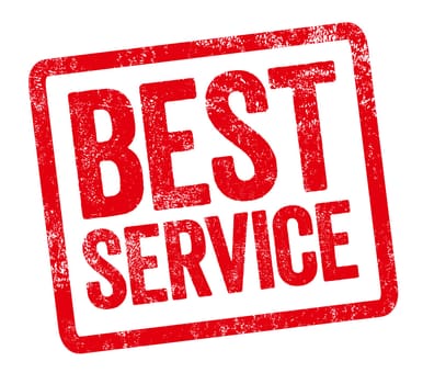 Red stamp on a white background - Best service