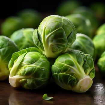 brussel sprouts vegetable food, AI generated image