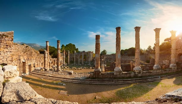 ruins of ancient roman greek city, AI generated image