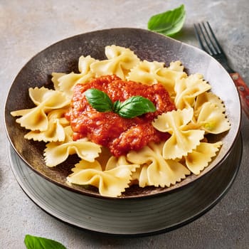 bowtie pasta al pomodoro, AI generated image