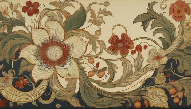 liberty floral background illustration, AI generated image