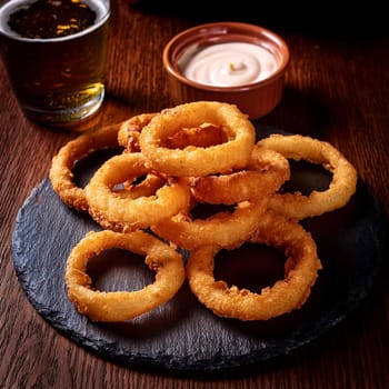 onion rings pub food, AI generated image