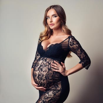gorgeous young pregnant woman, AI generated image