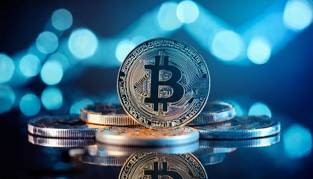bitcoin crypto currency coin concept, AI generated image