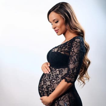 gorgeous young pregnant woman, AI generated image