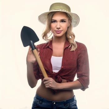 gorgeous young gardener woman, AI generated image