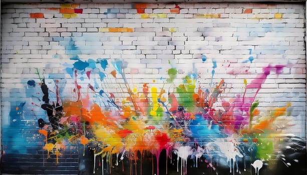 wall with street art graffiti, AI generated image