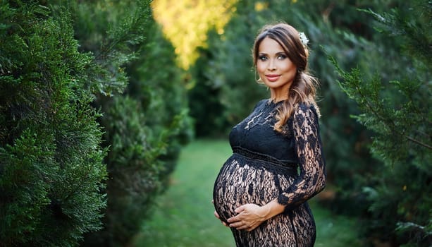 gorgeous young pregnant woman, AI generated image
