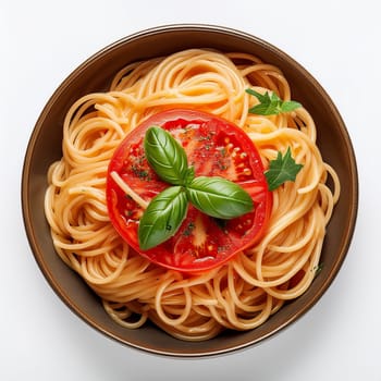 spaghetti al pomodoro vegetarian food, AI generated image