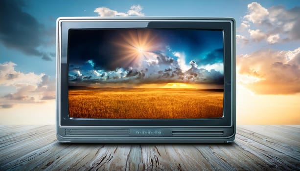 vintage analog tv set, AI generated image