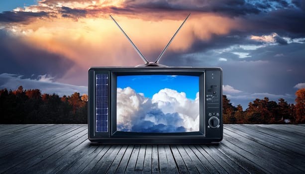 vintage analog tv set, AI generated image