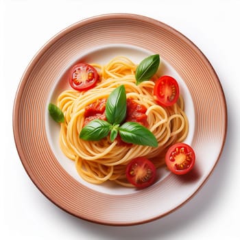 spaghetti al pomodoro vegetarian food, AI generated image
