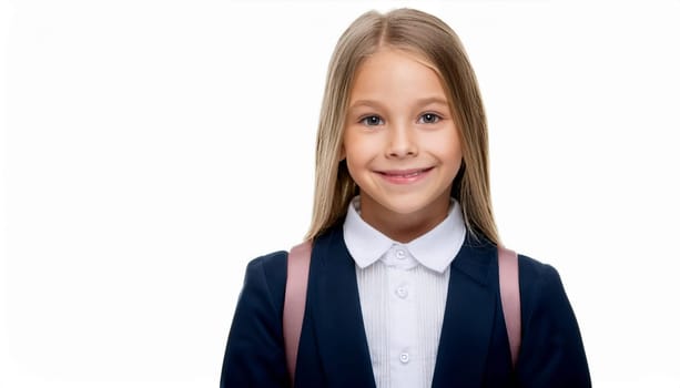 school girl in school uniform, AI generated image